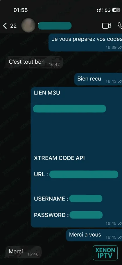 Xenon IPTV — avis client Xenon TV, message de satisfaction n°5 après activation